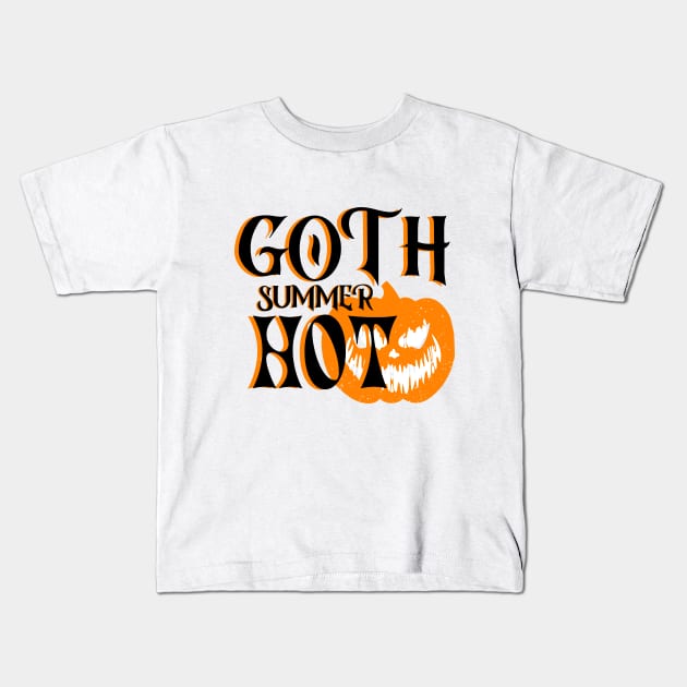 Hot Goth Summer-Horror Smiling Pumpkin Kids T-Shirt by Whisky1111